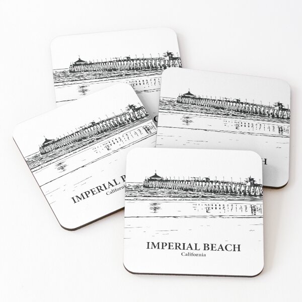 Item preview, Imperial Beach CA - Ink Cityscape Illustration designed and sold by Lakeric Cityscapes.