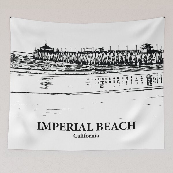 Item preview, Imperial Beach CA - Ink Cityscape Illustration designed and sold by Lakeric Cityscapes.