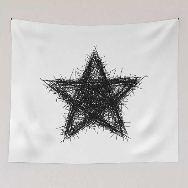 Item preview, Black Scribble Star - Grunge Sketchy Doodle designed and sold by Dakson Design - Fantasy Art.