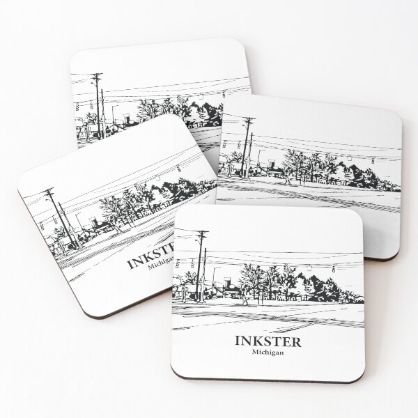 Item preview, Inkster MI - Ink Cityscape Illustration designed and sold by Lakeric Cityscapes.