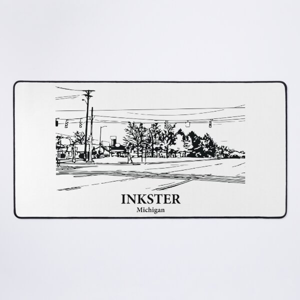 Item preview, Inkster MI - Ink Cityscape Illustration designed and sold by Lakeric.