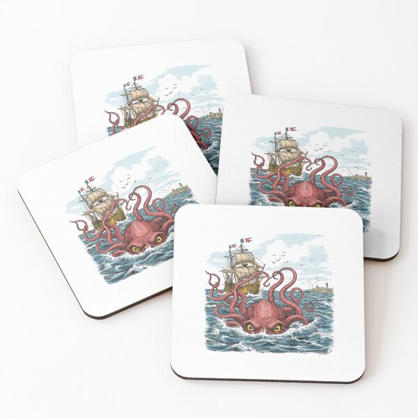 Item preview, Giant Kraken Attacking Vintage Sailing Ship designed and sold by TeeARTHY.