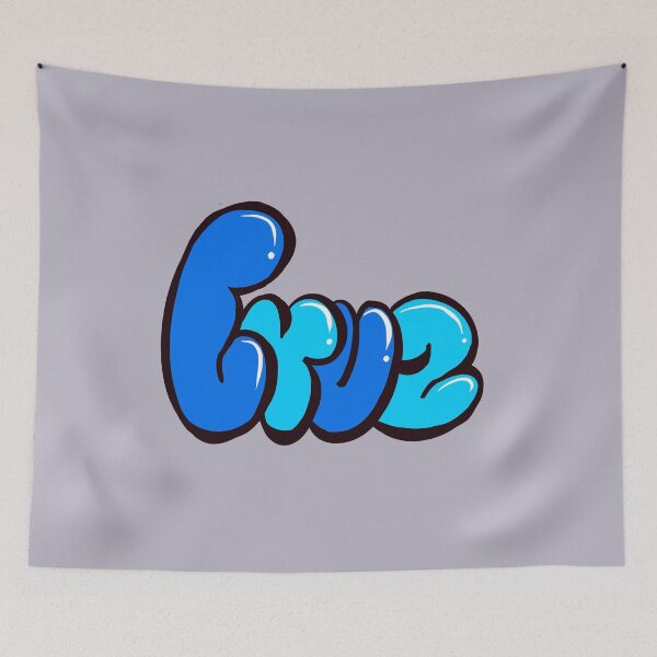 Item preview, Cruz name in blue graffiti calligraphy Top 10 best personalised gifts for boys designed and sold by Artonmytee.