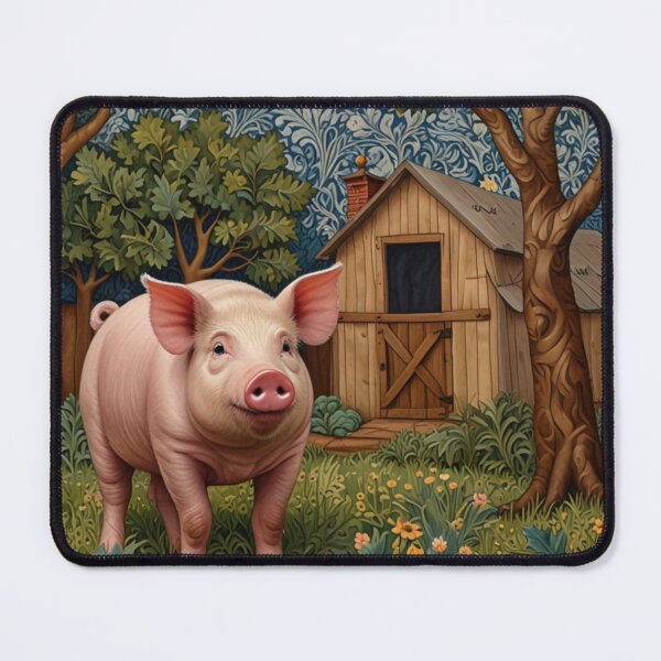 Item preview, Cute baby pig vintage barnyard scene designed and sold by hollycooper.