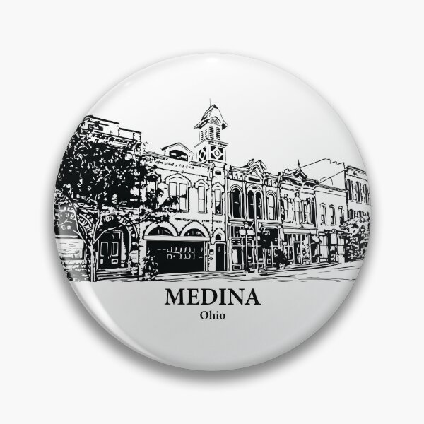 Item preview, Medina OH - Ink Cityscape Illustration designed and sold by Lakeric.