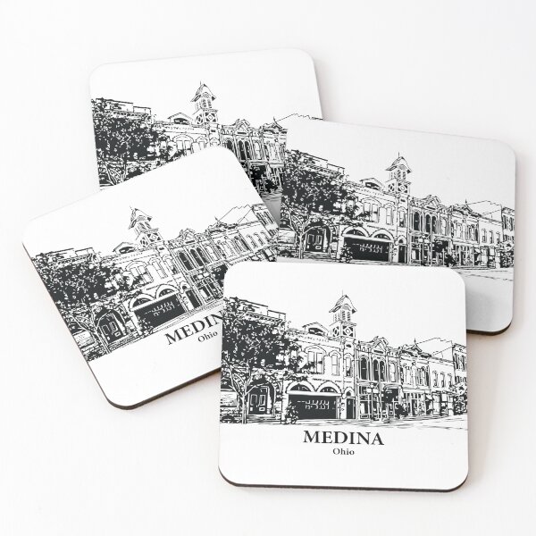 Item preview, Medina OH - Ink Cityscape Illustration designed and sold by Lakeric Cityscapes.