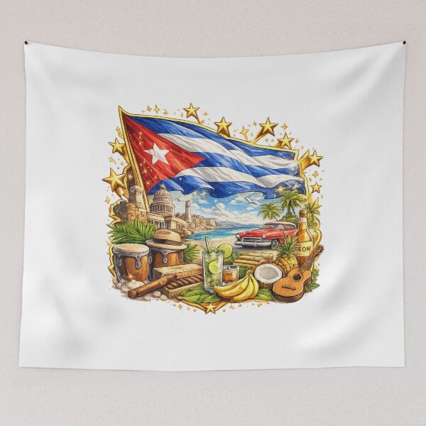 Item preview, Cuba Libre – Cuban Culture Logo with Gold Stars designed and sold by K2M.
