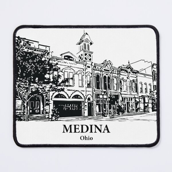 Item preview, Medina OH - Ink Cityscape Illustration designed and sold by Lakeric.