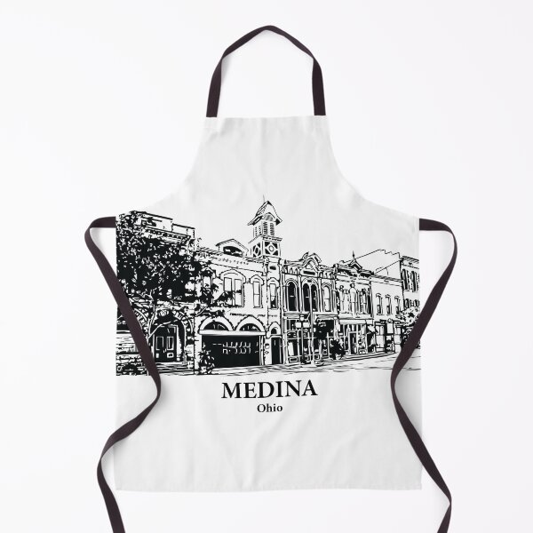 Item preview, Medina OH - Ink Cityscape Illustration designed and sold by Lakeric Cityscapes.