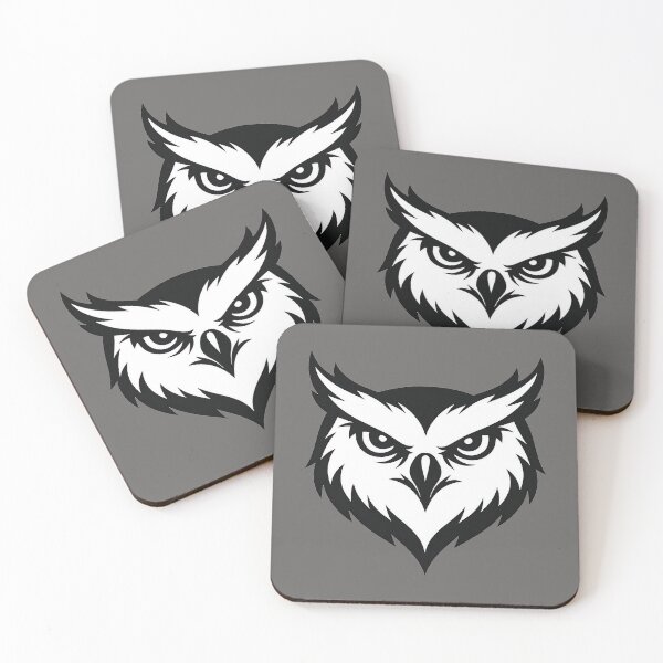 Item preview, Wise Owl Logo – Minimalist Black and White Owl Head Design designed and sold by SandpiperDesign.