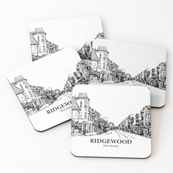 Item preview, Ridgewood NJ - Ink Cityscape Illustration designed and sold by Lakeric.
