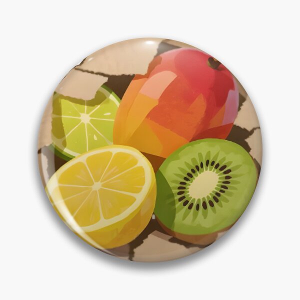 Item preview, Fresh fruit slices peeking through torn cardboard background designed and sold by Creative88Art.