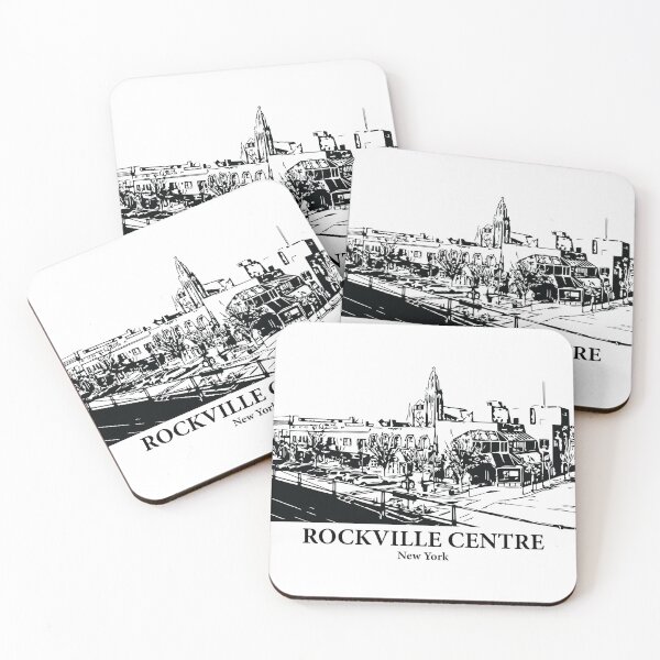 Item preview, Rockville Centre NY - Ink Cityscape Illustration designed and sold by Lakeric Cityscapes.