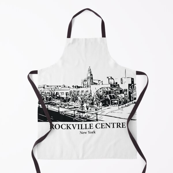 Item preview, Rockville Centre NY - Ink Cityscape Illustration designed and sold by Lakeric Cityscapes.