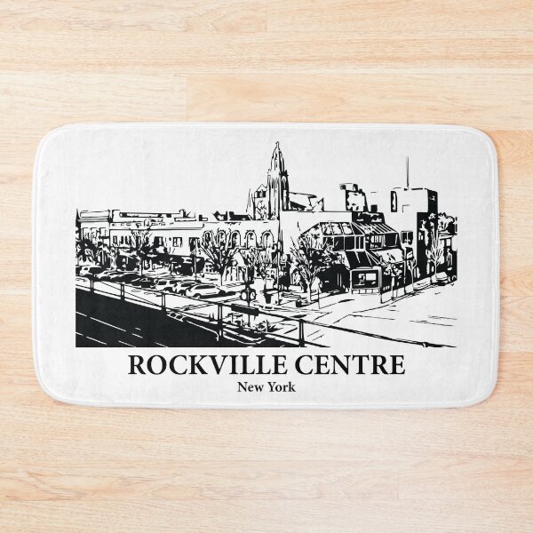 Item preview, Rockville Centre NY - Ink Cityscape Illustration designed and sold by Lakeric Cityscapes.