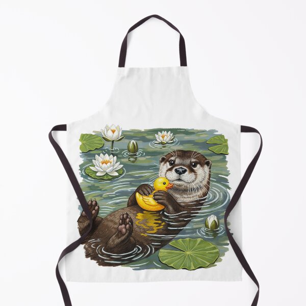 Item preview, Cute Sea Otter Floating with Rubber Duck designed and sold by TeeARTHY.