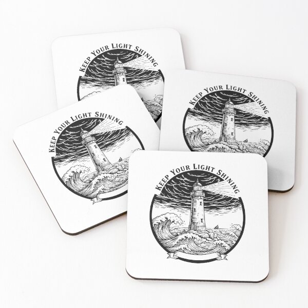 Item preview, Keep Your Light Shining Lighthouse Vintage - Minimalist Monocolor Nautical Art designed and sold by Axivra.