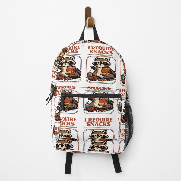 Item preview, I Require Snacks Raccoon Funny Hungry Quote designed and sold by FreshVibe Prints.