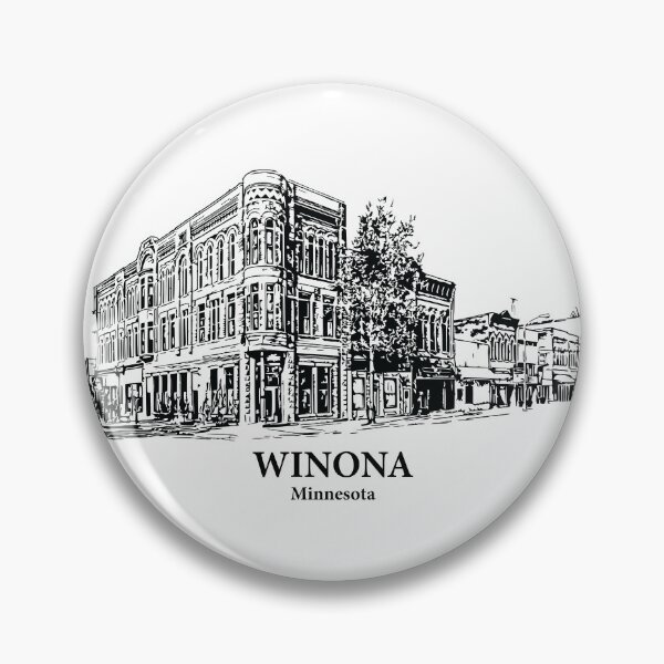 Item preview, Winona MN - Ink Cityscape Illustration designed and sold by Lakeric Cityscapes.