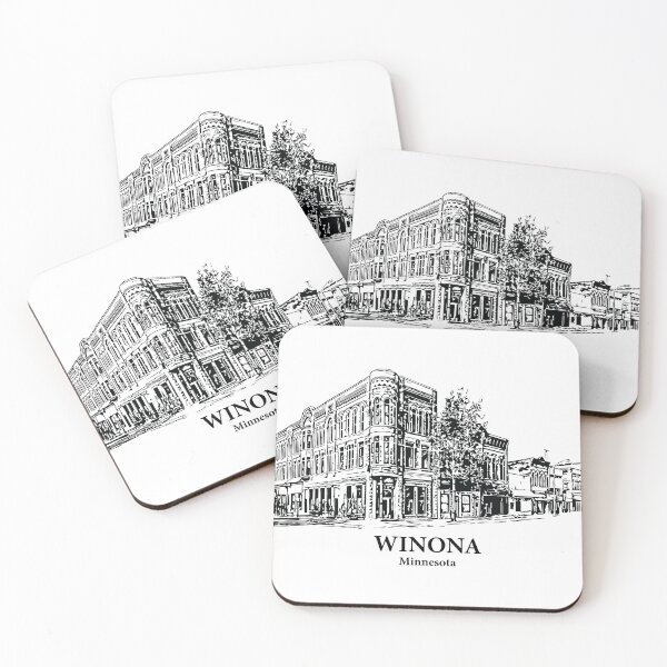 Item preview, Winona MN - Ink Cityscape Illustration designed and sold by Lakeric Cityscapes.