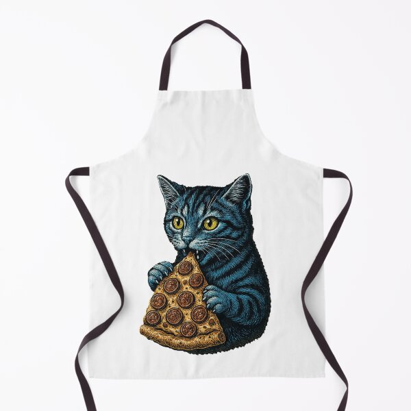 Item preview, Black Cat Eating Salami Pizza Portrait designed and sold by TeeARTHY.