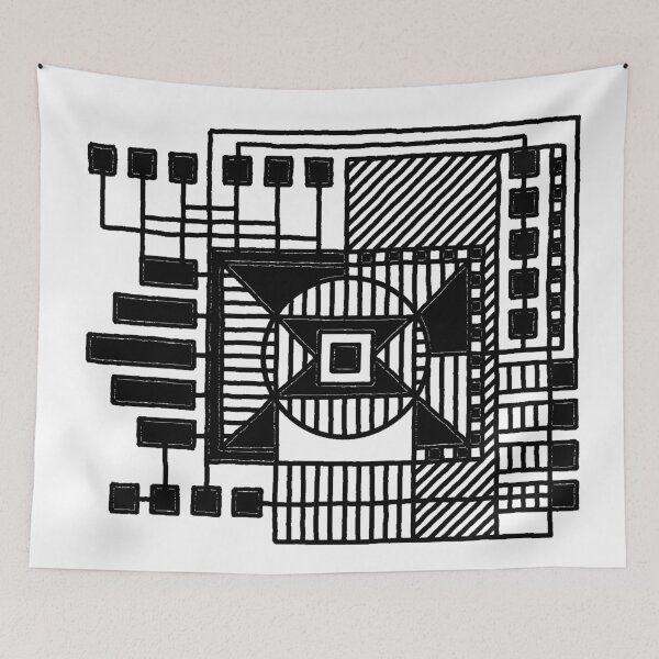 Item preview, Black & White Doodle - Techno Style 1 designed and sold by CareyO.