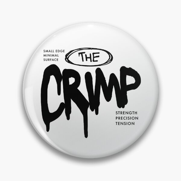 Item preview, The crimp climbing hold as lettering with a matching description. designed and sold by Bouldershop.
