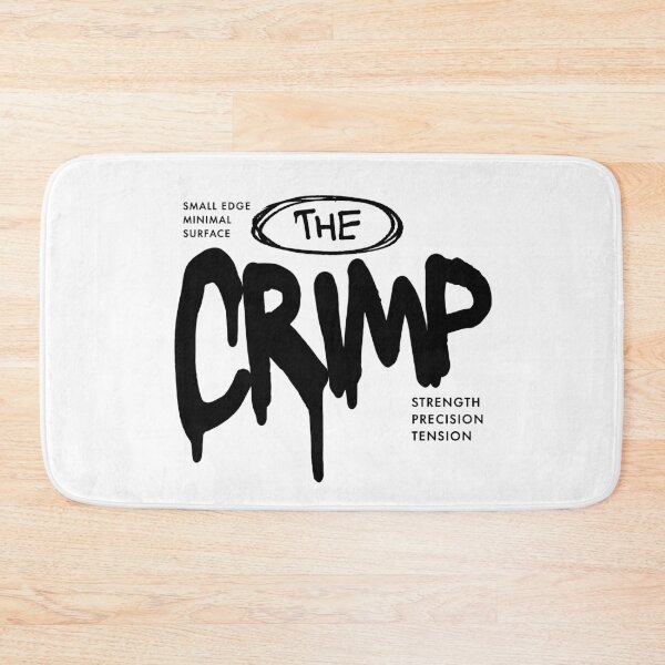 Item preview, The crimp climbing hold as lettering with a matching description. designed and sold by Bouldershop.