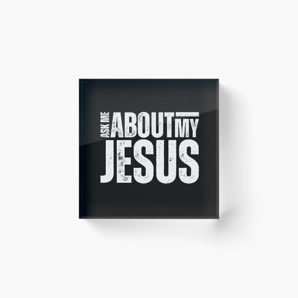 Item preview, Ask Me About My Jesus – Bold Evangelism Design for Faith Conversations and Christian Outreach White Distressed Font SW designed and sold by GFamilyC.