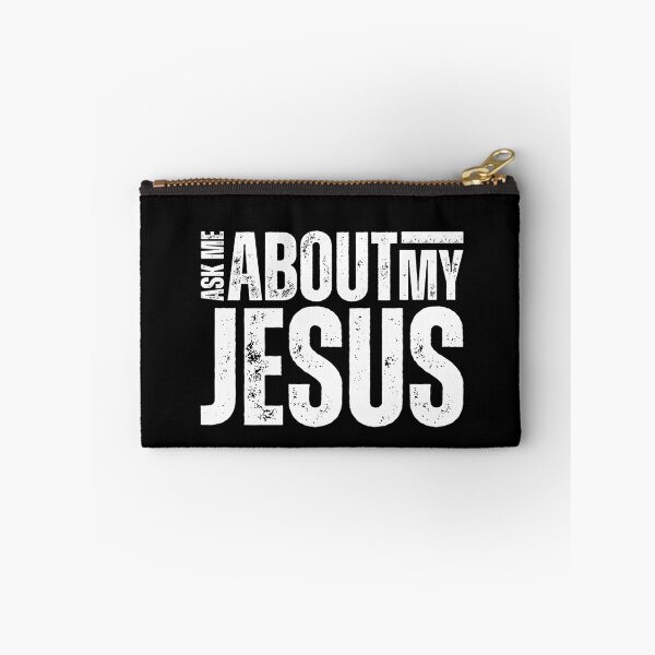Item preview, Ask Me About My Jesus – Bold Evangelism Design for Faith Conversations and Christian Outreach White Distressed Font SW designed and sold by GFamilyC.