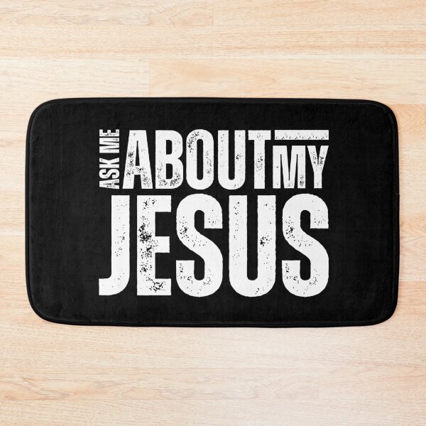 Item preview, Ask Me About My Jesus – Bold Evangelism Design for Faith Conversations and Christian Outreach White Distressed Font SW designed and sold by GFamilyC.