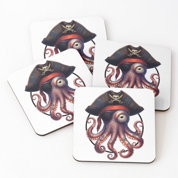 Artikelvorschau, Captain Inkwell: Piratenoktopus mit Jolly Roger 2 entworfen und verkauft von octozap.