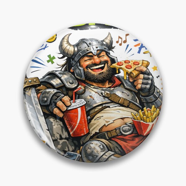Item preview, Hero Mode Off Funny Viking Warrior Relaxing with Pizza and Video Games - Break Time Legend Gaming Meme by Vivaan Studio designed and sold by Vivaan Studio.