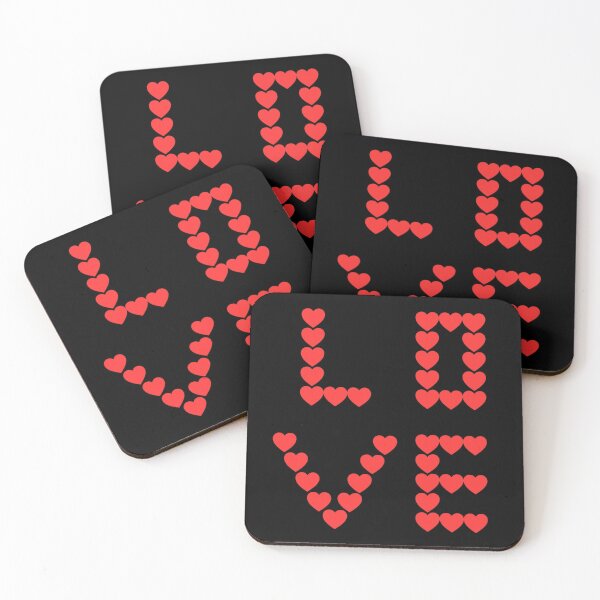 Item preview, LOVE A Word Made of Fluffy Red Hearts designed and sold by imperiumpublicitario .