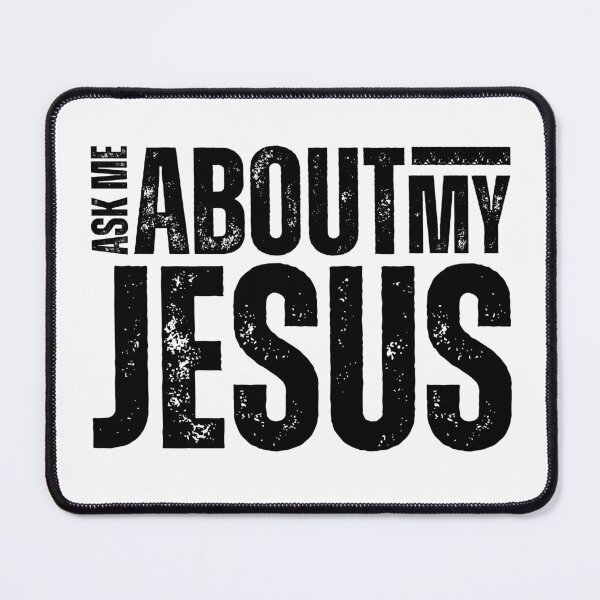 Item preview, Ask Me About My Jesus – Bold Evangelism Design for Faith Conversations and Christian Outreach Black Distressed Font SW designed and sold by GFamilyC.
