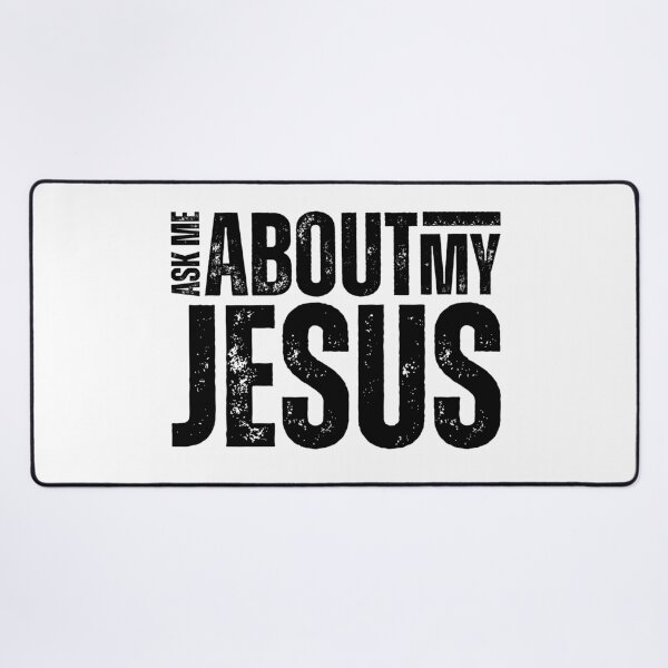 Item preview, Ask Me About My Jesus – Bold Evangelism Design for Faith Conversations and Christian Outreach Black Distressed Font SW designed and sold by GFamilyC.