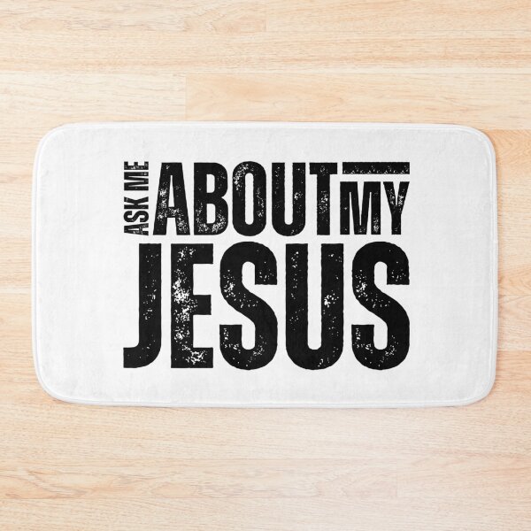 Item preview, Ask Me About My Jesus – Bold Evangelism Design for Faith Conversations and Christian Outreach Black Distressed Font SW designed and sold by GFamilyC.