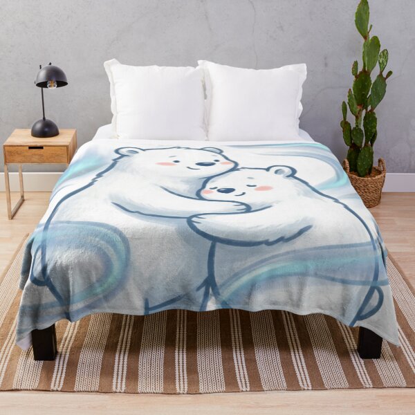 Item preview, Cute Polar Bear Hug - Aurora Swirl Nursery Art designed and sold by HappySproutArt.