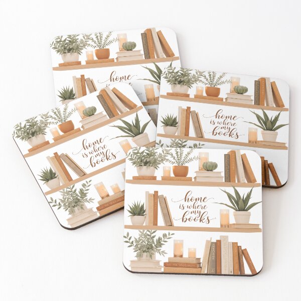 Item preview, Copy of Cozy bookshelf filled with books, plants, and candles creates a warm reading corner in a peaceful home atmosphere designed and sold by SpaceartLilu.