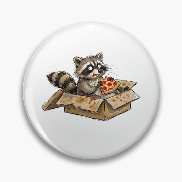 Item preview, Trash King Raccoon - Pizza Lover & Garbage Gang designed and sold by brandByLea.