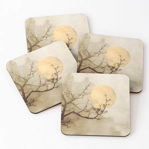 Item preview, Minimalist earthtone tree and sun print designed and sold by dcrc.