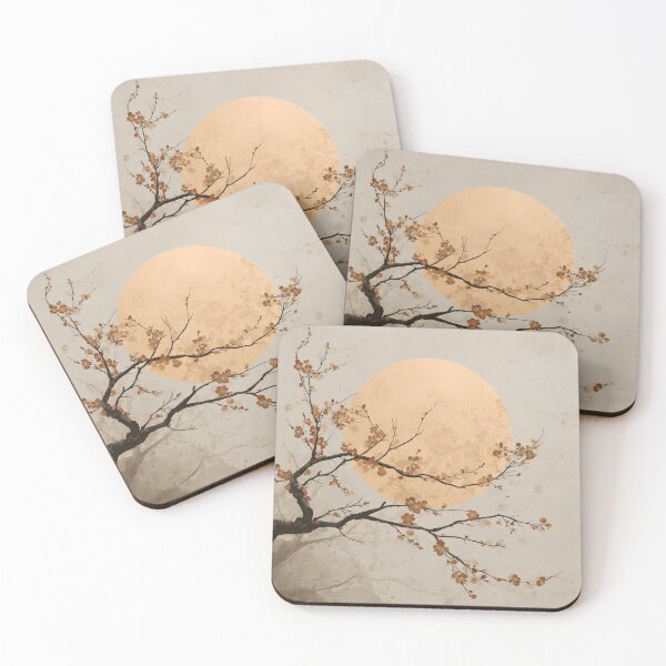 Item preview, Minimalist earthtone tree and sun print designed and sold by dcrc.