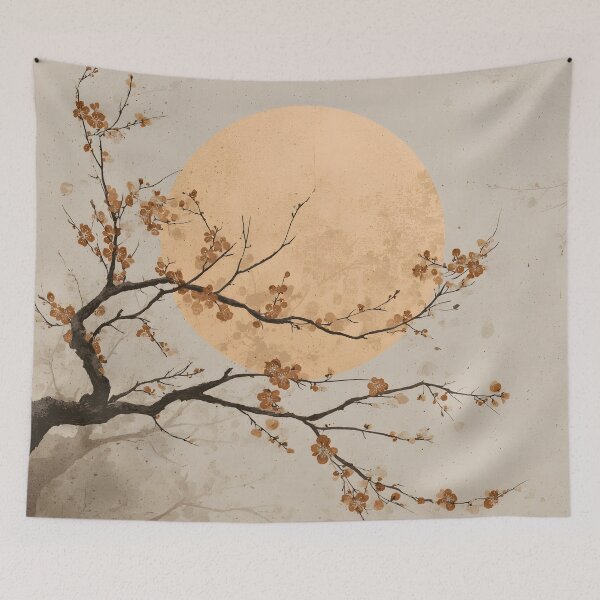 Item preview, Minimalist earthtone tree and sun print designed and sold by dcrc.