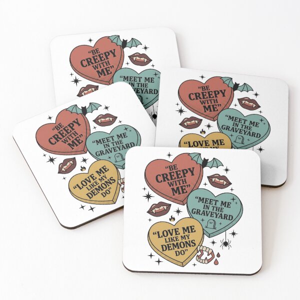 Item preview, Be Creepy With Me Valentine Vampire Hearts designed and sold by FreshVibe Prints.