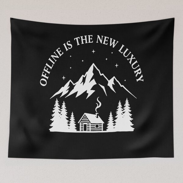 Item preview, Offline is the New Luxury Vintage - Minimalist Retro Digital Detox Art designed and sold by Axivra.