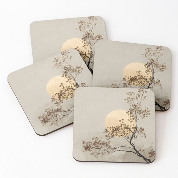 Item preview, Minimalist earthtone tree and sun print designed and sold by dcrc.