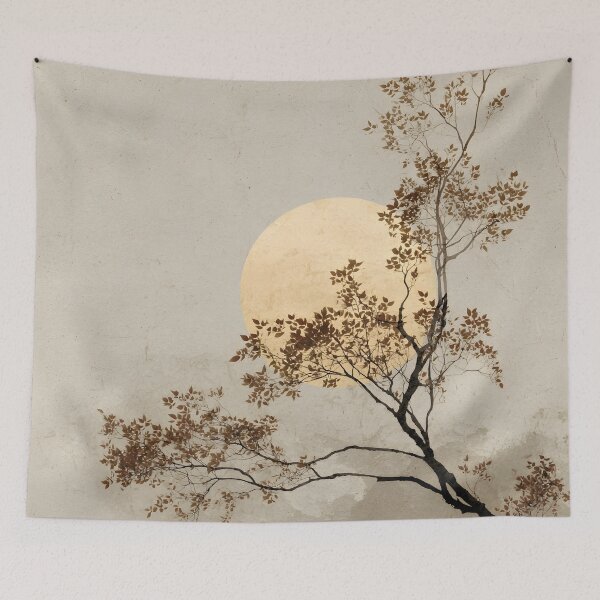 Item preview, Minimalist earthtone tree and sun print designed and sold by dcrc.