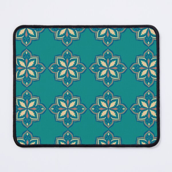 Item preview, Santorini Tile Bloom Seamless Pattern Teal Moroccan Floral Mosaic designed and sold by ArtDesignRemix.