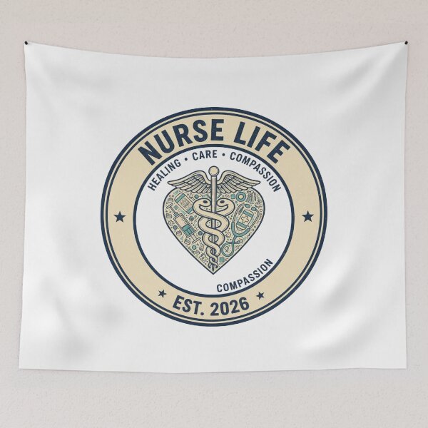Item preview, Nurse Life Est 2026 – Vintage Medical Caduceus Heart Nursing Appreciation designed and sold by Wear Sculpt.