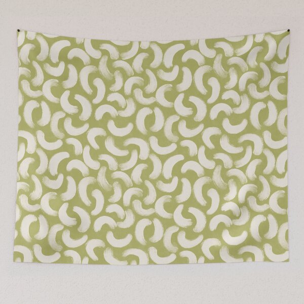 Item preview, Boho gouache brush strokes in retro avocado green designed and sold by Illustrated by Nat.